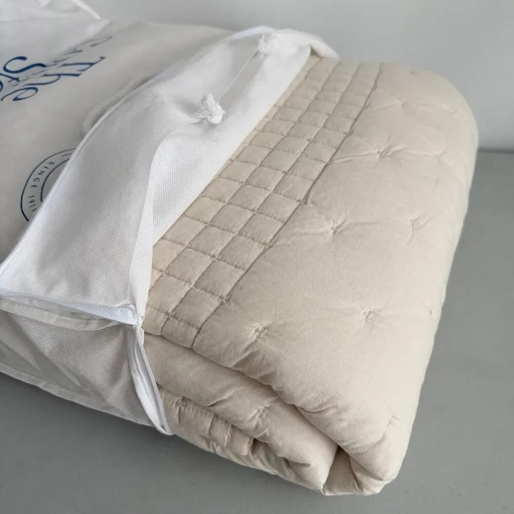The Company Store Pintuck Oatmeal Twin Cotton Quilt New